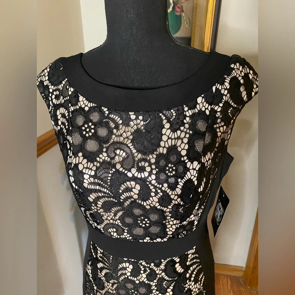 JAX black lace and nude dress, size 6 - Picture 3 of 6